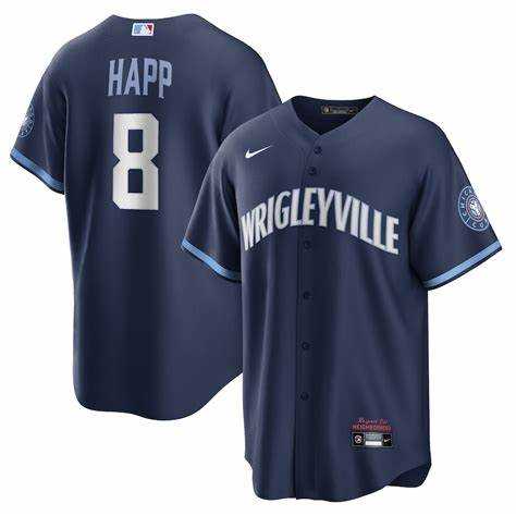 Men%27s Chicago Cubs #8 Ian Happ Nike City Connect Replica Player Navy Jersey Dzhi->boston red sox->MLB Jersey